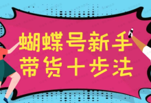 银狐宝库用户专享:蝴蝶号新手带货十步法-银狐宝库官方网站
